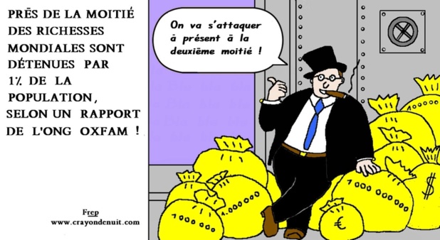 1 % de la population contrôle 50 % des richesses 1 % de la population contrôle 50 % des richesses